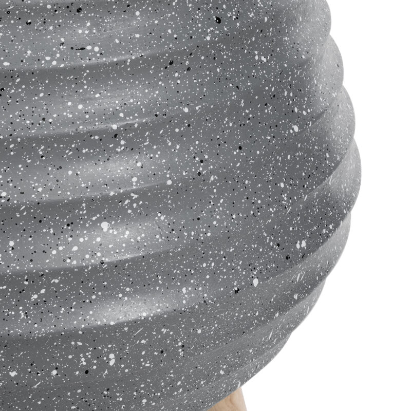 GloboStar® Artificial Garden MARYLAND 20568 ΣΕΤ 2 Διακοσμητικά Πολυεστερικά Τσιμεντένιά Κασπώ Γλάστρες – Flower Pots Γκρι A:Φ39 x Υ45cm B:Φ29 x Υ40cm