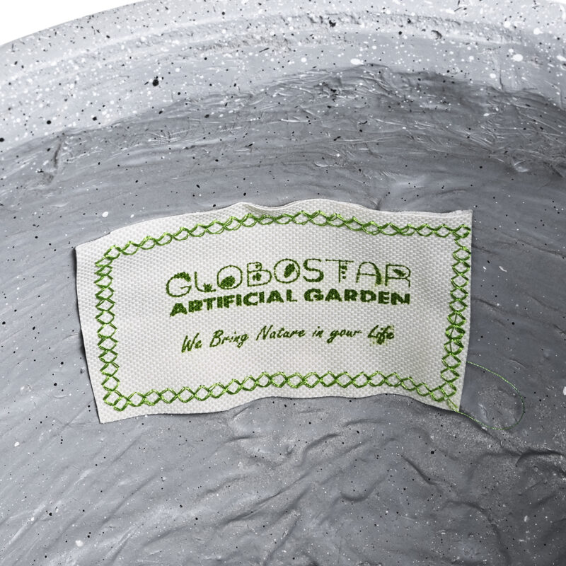 GloboStar® Artificial Garden MARYLAND 20568 ΣΕΤ 2 Διακοσμητικά Πολυεστερικά Τσιμεντένιά Κασπώ Γλάστρες – Flower Pots Γκρι A:Φ39 x Υ45cm B:Φ29 x Υ40cm