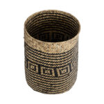 GloboStar® Artificial Garden INDIANA 20585 Διακοσμητικό Πλεκτό Καλάθι – Κασπώ Γλάστρα – Flower Pot Καφέ με Μαύρο Φ19.5 x Υ26cm