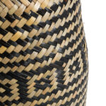 GloboStar® Artificial Garden INDIANA 20585 Διακοσμητικό Πλεκτό Καλάθι – Κασπώ Γλάστρα – Flower Pot Καφέ με Μαύρο Φ19.5 x Υ26cm