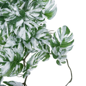 GloboStar® Artificial Garden ALBINO MONSTERA HANGING PLANT 20606 – Τεχνητό Διακοσμητικό Κρεμαστό Φυτό Μονστέρα Υ45cm