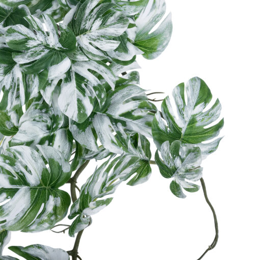 GloboStar® Artificial Garden ALBINO MONSTERA HANGING PLANT 20606 – Τεχνητό Διακοσμητικό Κρεμαστό Φυτό Μονστέρα Υ45cm