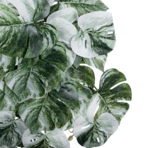 GloboStar® Artificial Garden ALBINO MONSTERA HANGING PLANT 20609 – Τεχνητό Διακοσμητικό Κρεμαστό Φυτό Μονστέρα Υ45cm