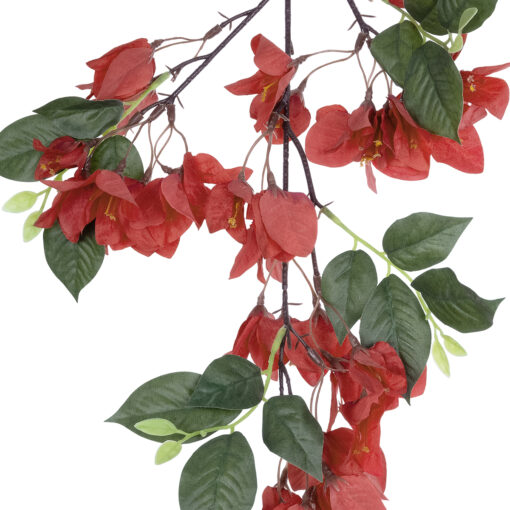 GloboStar® Artificial Garden BOUGAUVILLEA BRANCH 20645 Τεχνητό Διακοσμητικό Κλαδί Μπουκανβίλιας Κόκκινο Κεραμιδί Y80cm
