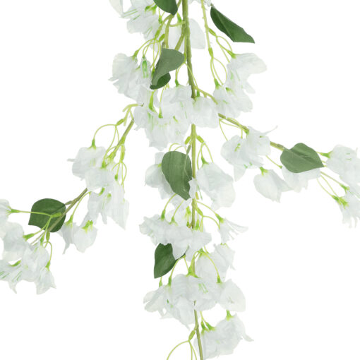 GloboStar® Artificial Garden BOUGAUVILLEA BRANCH 20651 Τεχνητό Διακοσμητικό Κλαδί Μπουκανβίλιας Λευκή Y115cm
