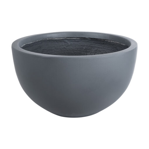 GloboStar® Artificial Garden BALTIMORE 20696 Διακοσμητικό Πολυεστερικό Τσιμεντένιο Κασπώ Γλάστρα – Flower Pot Γκρι Φ43 x Υ23cm