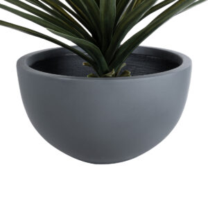 GloboStar® Artificial Garden BALTIMORE 20696 Διακοσμητικό Πολυεστερικό Τσιμεντένιο Κασπώ Γλάστρα – Flower Pot Γκρι Φ43 x Υ23cm