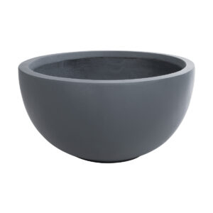 GloboStar® Artificial Garden BALTIMORE 20697 Διακοσμητικό Πολυεστερικό Τσιμεντένιο Κασπώ Γλάστρα – Flower Pot Γκρι Φ61 x Υ30cm