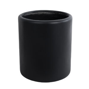 GloboStar® Artificial Garden PUEBLA 20698 Διακοσμητικό Πολυεστερικό Τσιμεντένιο Κασπώ Γλάστρα – Flower Pot Μαύρο Φ41 x Υ46cm