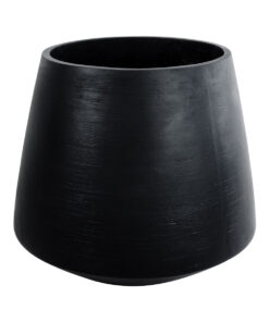 GloboStar® Artificial Garden TIJUANA 20704 Διακοσμητικό Πολυεστερικό Τσιμεντένιο Κασπώ Γλάστρα – Flower Pot Μαύρο Φ82 x Υ90cm