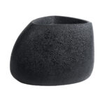 GloboStar® Artificial Garden CHLOE 20708 Επιδαπέδιο Πολυεστερικό Τσιμεντένιο Κασπώ Γλάστρα – Flower Pot Μαύρο Μ60 x Π55 x Υ43cm