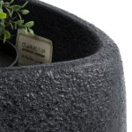 GloboStar® Artificial Garden CHLOE 20708 Επιδαπέδιο Πολυεστερικό Τσιμεντένιο Κασπώ Γλάστρα – Flower Pot Μαύρο Μ60 x Π55 x Υ43cm