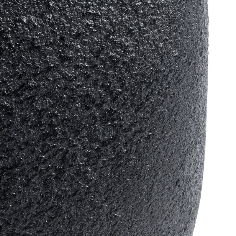 GloboStar® Artificial Garden CHLOE 20708 Επιδαπέδιο Πολυεστερικό Τσιμεντένιο Κασπώ Γλάστρα – Flower Pot Μαύρο Μ60 x Π55 x Υ43cm