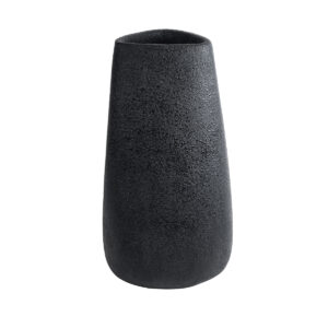 GloboStar® Artificial Garden CHLOE 20709 Επιδαπέδιο Πολυεστερικό Τσιμεντένιο Κασπώ Γλάστρα – Flower Pot Μαύρο Μ45 x Π49 x Υ90cm