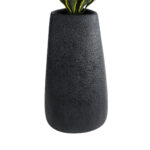 GloboStar® Artificial Garden CHLOE 20709 Επιδαπέδιο Πολυεστερικό Τσιμεντένιο Κασπώ Γλάστρα – Flower Pot Μαύρο Μ45 x Π49 x Υ90cm