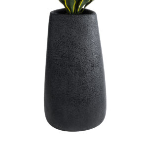 GloboStar® Artificial Garden CHLOE 20709 Επιδαπέδιο Πολυεστερικό Τσιμεντένιο Κασπώ Γλάστρα – Flower Pot Μαύρο Μ45 x Π49 x Υ90cm