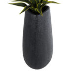 GloboStar® Artificial Garden CHLOE 20709 Επιδαπέδιο Πολυεστερικό Τσιμεντένιο Κασπώ Γλάστρα – Flower Pot Μαύρο Μ45 x Π49 x Υ90cm