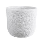 GloboStar® Artificial Garden MALVEN 20710 Επιδαπέδιο Πολυεστερικό Τσιμεντένιο Κασπώ Γλάστρα – Flower Pot Λευκό Φ31 x Υ28cm