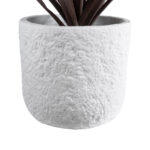 GloboStar® Artificial Garden MALVEN 20710 Επιδαπέδιο Πολυεστερικό Τσιμεντένιο Κασπώ Γλάστρα – Flower Pot Λευκό Φ31 x Υ28cm