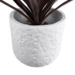 GloboStar® Artificial Garden MALVEN 20710 Επιδαπέδιο Πολυεστερικό Τσιμεντένιο Κασπώ Γλάστρα – Flower Pot Λευκό Φ31 x Υ28cm