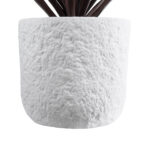 GloboStar® Artificial Garden MALVEN 20710 Επιδαπέδιο Πολυεστερικό Τσιμεντένιο Κασπώ Γλάστρα – Flower Pot Λευκό Φ31 x Υ28cm