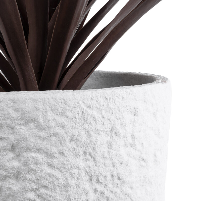 GloboStar® Artificial Garden MALVEN 20710 Επιδαπέδιο Πολυεστερικό Τσιμεντένιο Κασπώ Γλάστρα – Flower Pot Λευκό Φ31 x Υ28cm