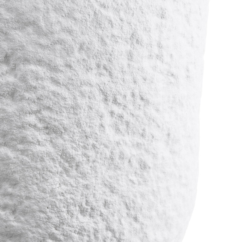 GloboStar® Artificial Garden MALVEN 20710 Επιδαπέδιο Πολυεστερικό Τσιμεντένιο Κασπώ Γλάστρα – Flower Pot Λευκό Φ31 x Υ28cm