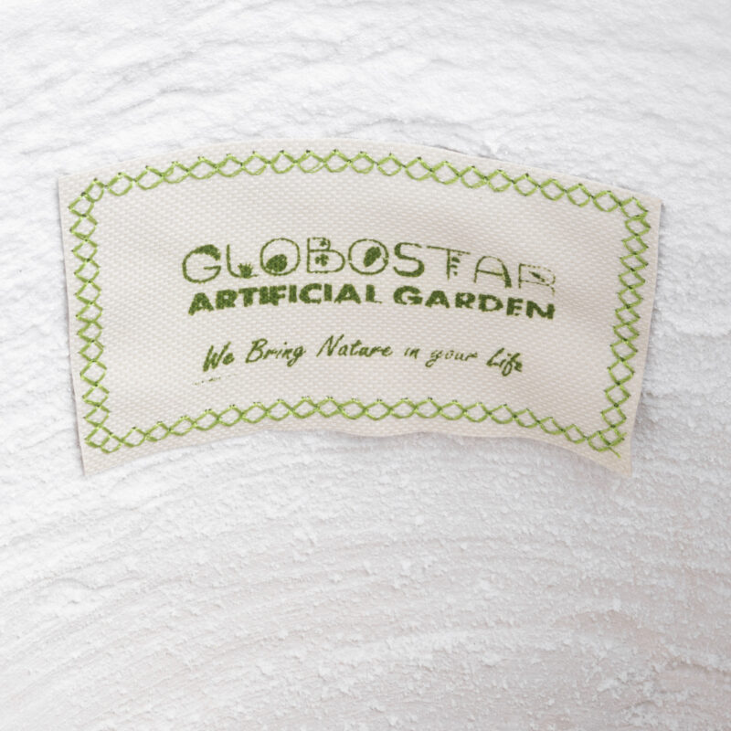 GloboStar® Artificial Garden MALVEN 20710 Επιδαπέδιο Πολυεστερικό Τσιμεντένιο Κασπώ Γλάστρα – Flower Pot Λευκό Φ31 x Υ28cm