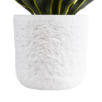 GloboStar® Artificial Garden MALVEN 20711 Επιδαπέδιο Πολυεστερικό Τσιμεντένιο Κασπώ Γλάστρα – Flower Pot Λευκό Φ25 x Υ23cm