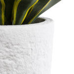 GloboStar® Artificial Garden MALVEN 20711 Επιδαπέδιο Πολυεστερικό Τσιμεντένιο Κασπώ Γλάστρα – Flower Pot Λευκό Φ25 x Υ23cm