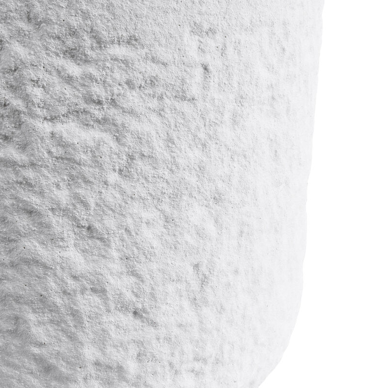 GloboStar® Artificial Garden MALVEN 20711 Επιδαπέδιο Πολυεστερικό Τσιμεντένιο Κασπώ Γλάστρα – Flower Pot Λευκό Φ25 x Υ23cm