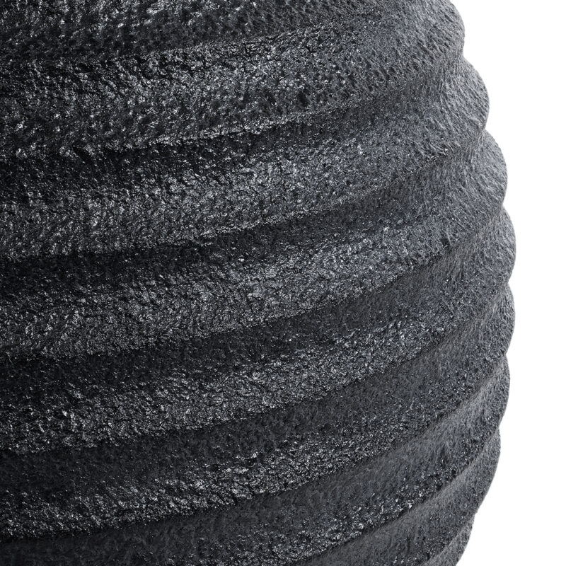 GloboStar® Artificial Garden ILAEIRA 20713 Επιδαπέδιο Πολυεστερικό Τσιμεντένιο Κασπώ Γλάστρα – Flower Pot Μαύρο Φ58 x Υ53cm