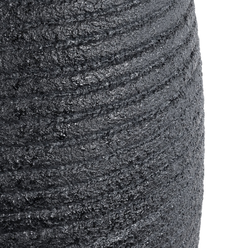 GloboStar® Artificial Garden NASHVILLE 20714 Επιδαπέδιο Πολυεστερικό Τσιμεντένιο Κασπώ Γλάστρα – Flower Pot Μαύρο Φ45 x Υ114cm