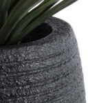 GloboStar® Artificial Garden NASHVILLE 20715 Επιδαπέδιο Πολυεστερικό Τσιμεντένιο Κασπώ Γλάστρα – Flower Pot Μαύρο Φ35 x Υ85cm