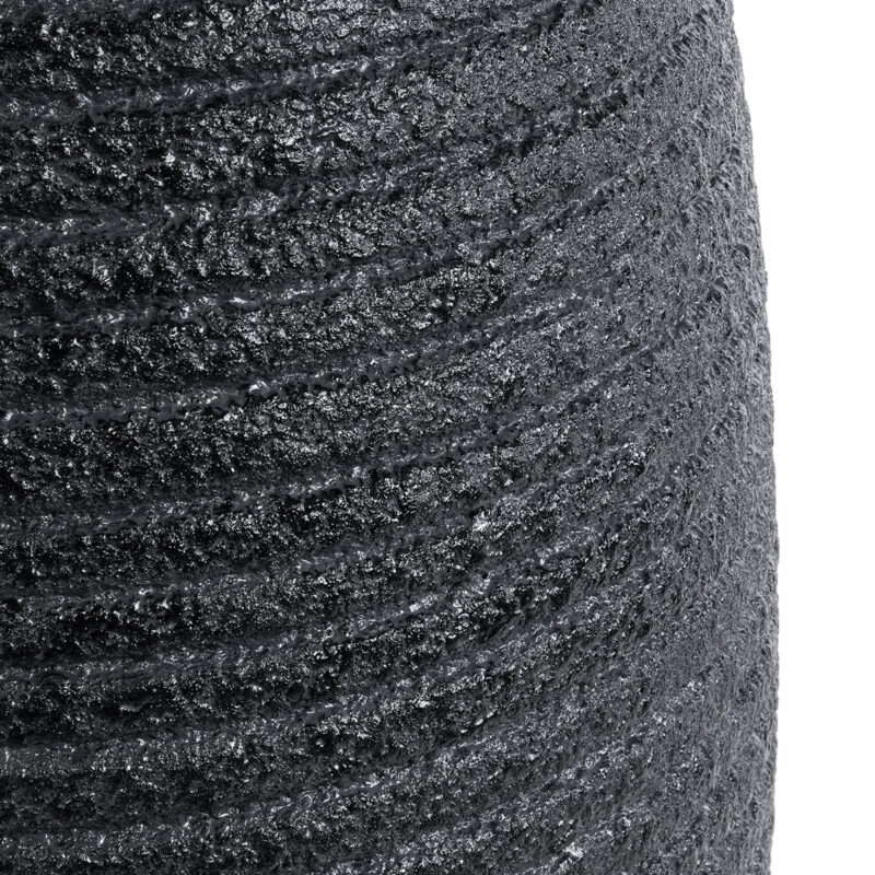 GloboStar® Artificial Garden NASHVILLE 20715 Επιδαπέδιο Πολυεστερικό Τσιμεντένιο Κασπώ Γλάστρα – Flower Pot Μαύρο Φ35 x Υ85cm