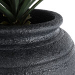 GloboStar® Artificial Garden OLYMPIA 20717 Επιδαπέδιο Πολυεστερικό Τσιμεντένιο Κασπώ Γλάστρα – Flower Pot Μαύρο Φ55 x Υ120cm