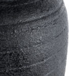 GloboStar® Artificial Garden OLYMPIA 20717 Επιδαπέδιο Πολυεστερικό Τσιμεντένιο Κασπώ Γλάστρα – Flower Pot Μαύρο Φ55 x Υ120cm