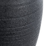 GloboStar® Artificial Garden OLYMPIA 20718 Επιδαπέδιο Πολυεστερικό Τσιμεντένιο Κασπώ Γλάστρα – Flower Pot Μαύρο Φ55 x Υ90cm