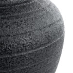 GloboStar® Artificial Garden OLYMPIA 20719 Επιδαπέδιο Πολυεστερικό Τσιμεντένιο Κασπώ Γλάστρα – Flower Pot Μαύρο Φ55 x Υ60cm