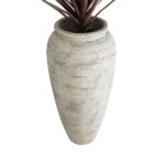 GloboStar® Artificial Garden IRISH 20720 Επιδαπέδιο Πολυεστερικό Τσιμεντένιο Κασπώ Γλάστρα – Flower Pot Μπεζ με Γκρι Φ55 x Υ120cm