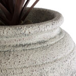 GloboStar® Artificial Garden IRISH 20720 Επιδαπέδιο Πολυεστερικό Τσιμεντένιο Κασπώ Γλάστρα – Flower Pot Μπεζ με Γκρι Φ55 x Υ120cm