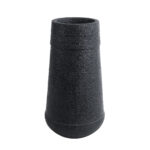 GloboStar® Artificial Garden JAKLIN 20723 Επιδαπέδιο Πολυεστερικό Τσιμεντένιο Κασπώ Γλάστρα – Flower Pot Μαύρο Φ34 x Υ62cm