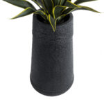 GloboStar® Artificial Garden JAKLIN 20723 Επιδαπέδιο Πολυεστερικό Τσιμεντένιο Κασπώ Γλάστρα – Flower Pot Μαύρο Φ34 x Υ62cm