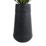 GloboStar® Artificial Garden JAKLIN 20723 Επιδαπέδιο Πολυεστερικό Τσιμεντένιο Κασπώ Γλάστρα – Flower Pot Μαύρο Φ34 x Υ62cm
