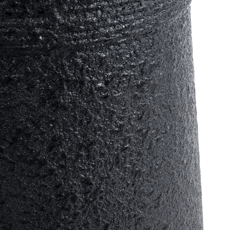 GloboStar® Artificial Garden JAKLIN 20723 Επιδαπέδιο Πολυεστερικό Τσιμεντένιο Κασπώ Γλάστρα – Flower Pot Μαύρο Φ34 x Υ62cm