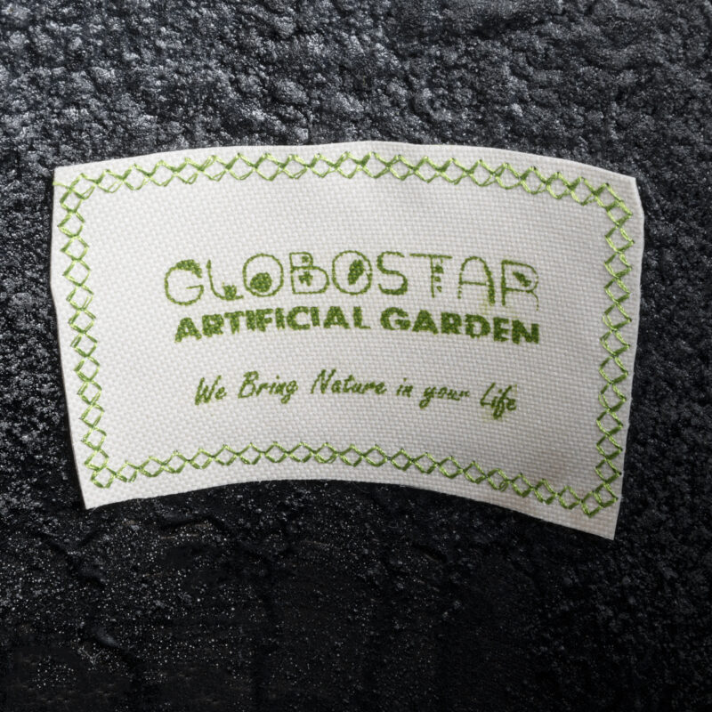 GloboStar® Artificial Garden JAKLIN 20723 Επιδαπέδιο Πολυεστερικό Τσιμεντένιο Κασπώ Γλάστρα – Flower Pot Μαύρο Φ34 x Υ62cm