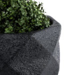 GloboStar® Artificial Garden GENOVA 20725 Επιδαπέδιο Πολυεστερικό Τσιμεντένιο Κασπώ Γλάστρα – Flower Pot Μαύρο Φ40 x Υ90cm