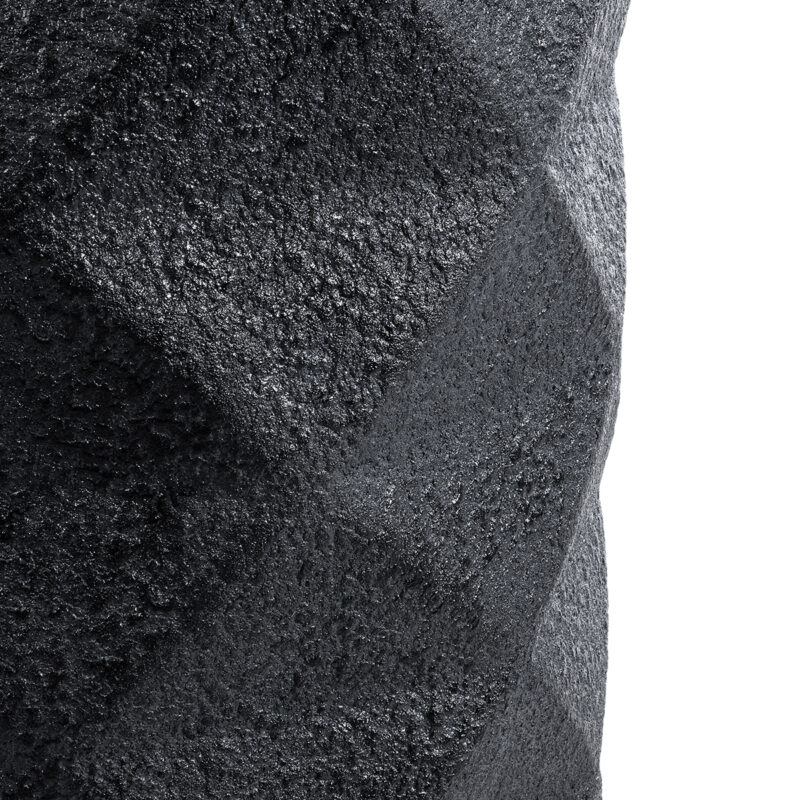 GloboStar® Artificial Garden GENOVA 20725 Επιδαπέδιο Πολυεστερικό Τσιμεντένιο Κασπώ Γλάστρα – Flower Pot Μαύρο Φ40 x Υ90cm