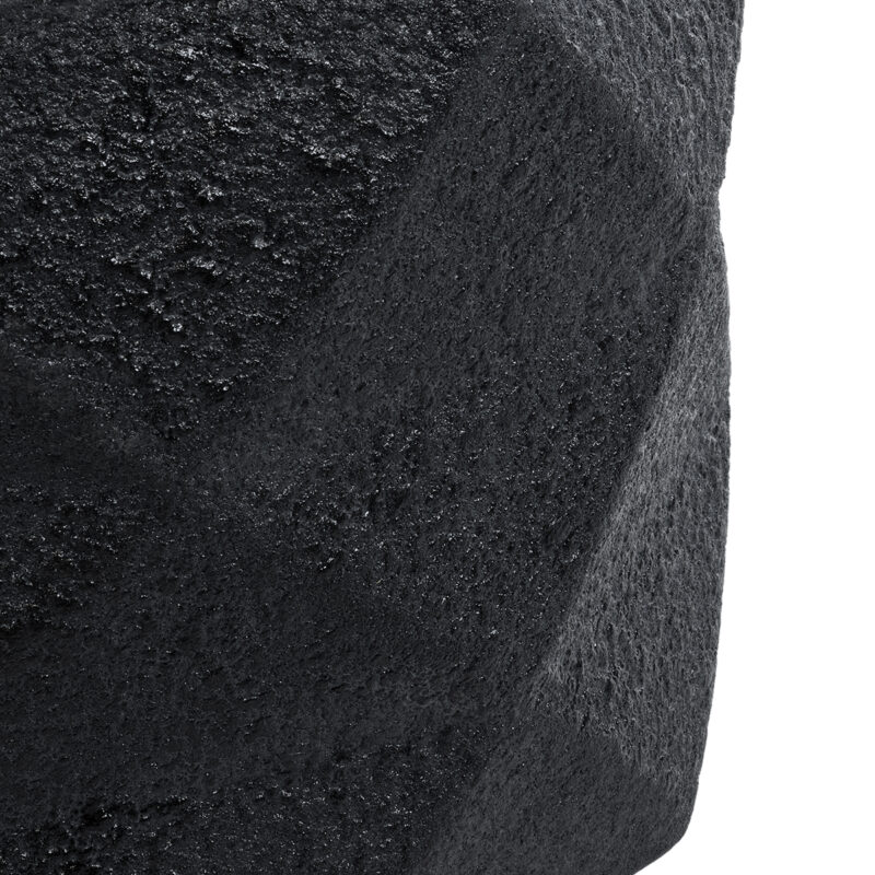 GloboStar® Artificial Garden GENOVA 20726 Επιδαπέδιο Πολυεστερικό Τσιμεντένιο Κασπώ Γλάστρα – Flower Pot Μαύρο Φ40 x Υ30cm