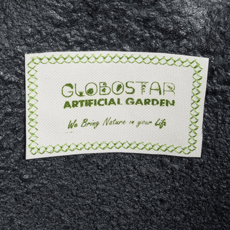 GloboStar® Artificial Garden GENOVA 20726 Επιδαπέδιο Πολυεστερικό Τσιμεντένιο Κασπώ Γλάστρα – Flower Pot Μαύρο Φ40 x Υ30cm
